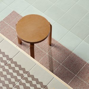 Tape by Mutina Cobble Blue pattern in glazed stoneware