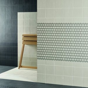 Tape by Mutina Mesh Green pattern in glazed stoneware