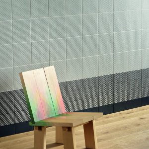 Tape by Mutina Cobble Green pattern in glazed stoneware
