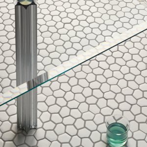 Botanica mosaic wall by Mutina with organic White elements