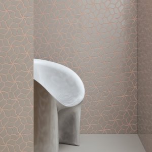 Botanica Grey Matt mosaic on a wall