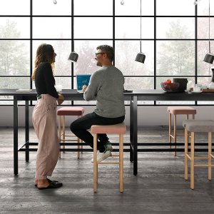Pigreco trapezoidal meeting table with shaped tops