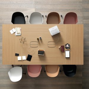 Pigreco social table with stools and footrest by Martex