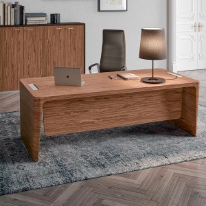 Modern executive desk X10 by Quadrifoglio in striped ebony
