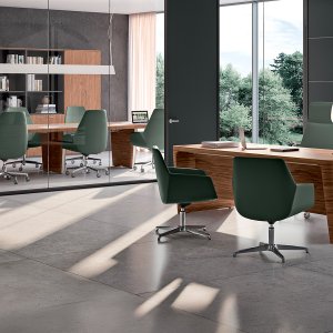 Sculptural side panel of the X10 desk by Dorigo Design