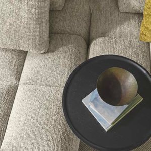 Black ash side table of the Qubik collection