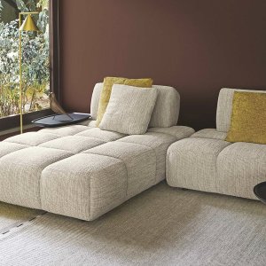 Flexteam Qubik 294 cm sofa in Tiepolo 10 fabric