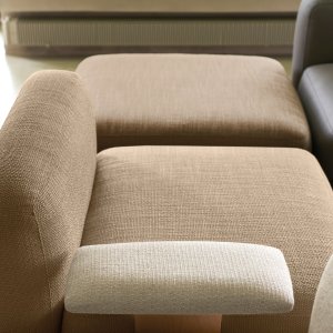 Lumbar cushion resting on the backrest of a One Hundred seat