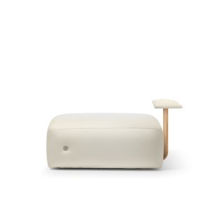 Adjustable feet under the plywood frame of One Hundred by Quinti