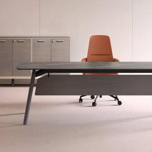 Shaped modesty panel on the Rail executive desk