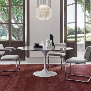 Saarinen side and coffee tables by Knoll completing a meeting lounge