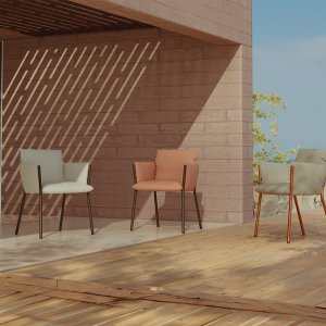 Hotel terrace furnished with Brezza armchairs by S•CAB