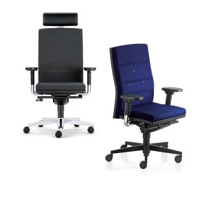 mr.24 task chair by Sedus in blue fabric with high back and 3D armrests