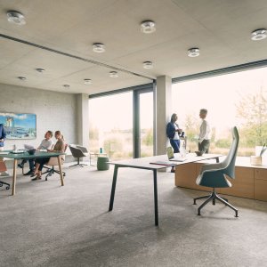 Fenix modesty panel fitted to the se:vision desk