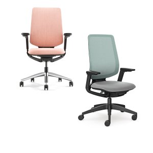 Task office chair se:flex by Sedus with mid grey mesh back at a shared desk in a London office