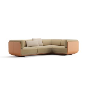 Covered plywood shell lifting the Shaal sofa off the floor