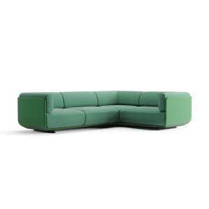 Removable cushion covers on the Arper Shaal sofa