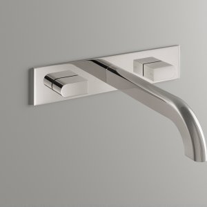 Sixty designer taps by CEA Design in Black Ivory with marble washbasin