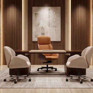 Executive office chair Suoni by Vaghi seen from three quarters