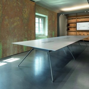 Cosmos structure painted Cobalt with Burgundy lacquered shelves