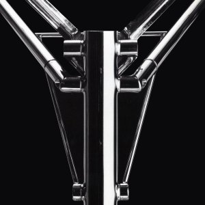 Black plastic cable vertebra detail on the Nomos system frame