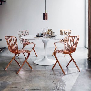 Saarinen oval conference table by Knoll with white marble top in a boardroom