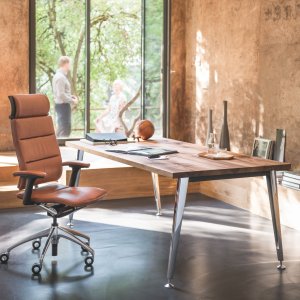 Open Up modern classic in aniline leather by Sedus
