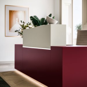 Matt lacquer front of the Z1 reception counter