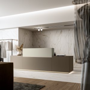 Opal polycarbonate LED lamp above the Z1 counter