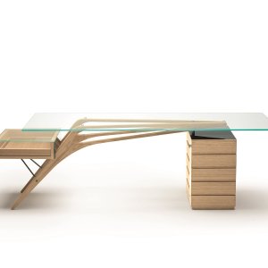 Executive desk Cavour CM by Zanotta seen from three quarters