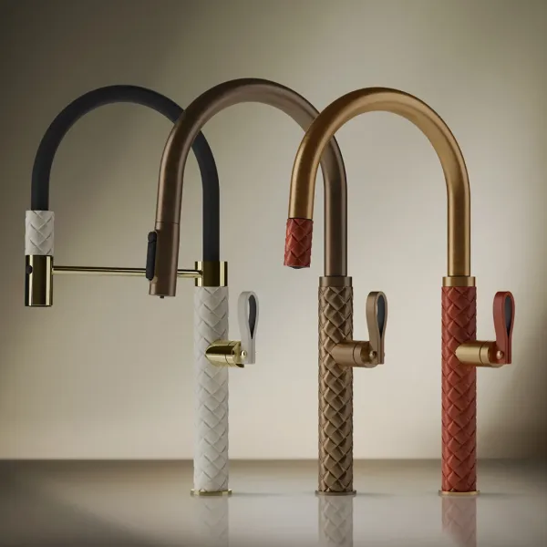 Gessi taps in coordinated PVD finish across a scheme