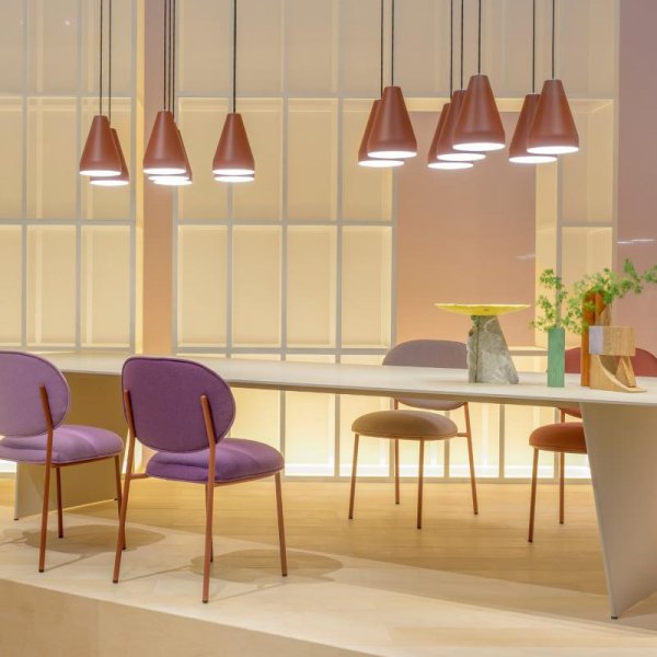 Office waiting area with Pedrali design chairs and tables