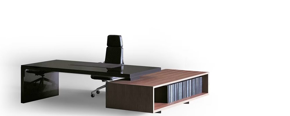 Desk with return and credenza