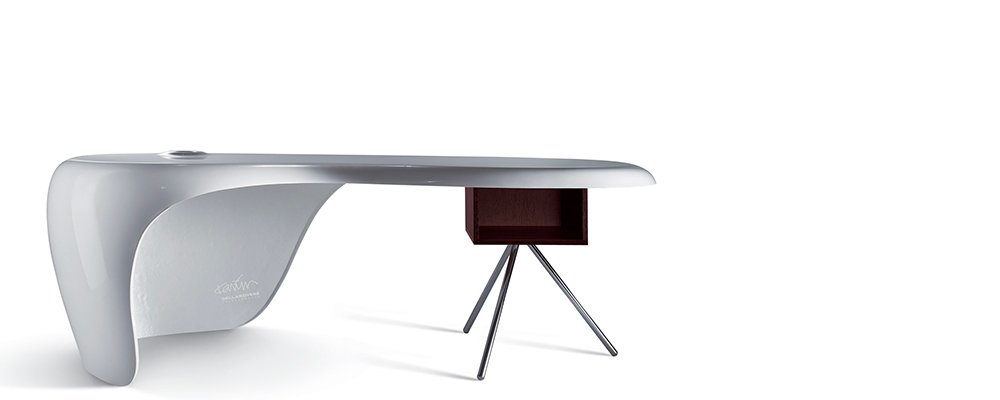 Desk with integrated pedestal
